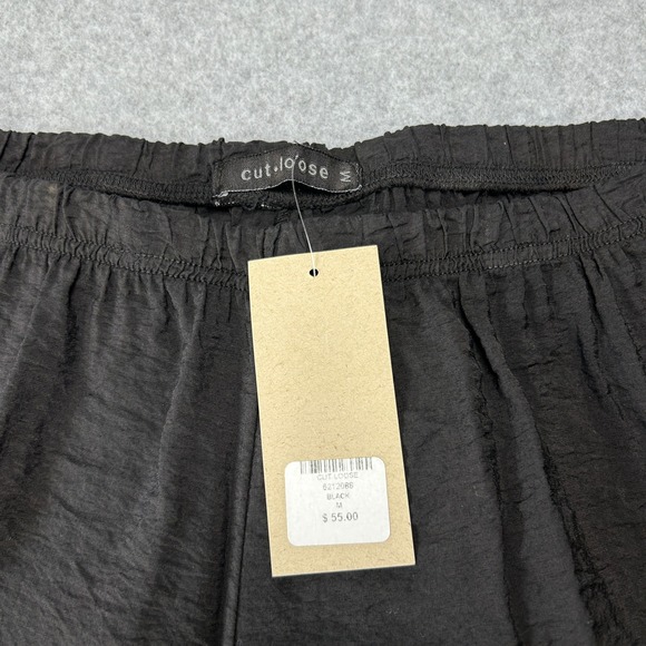 Cut Loose Black Textured Wide Barrel Leg Cropped Pants Womens Medium NWT - Picture 6 of 12